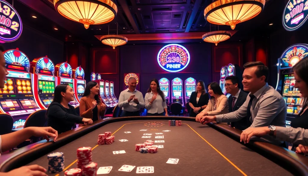 Experience thrilling gameplay at BJ38 casino table with vibrant chips and cards.