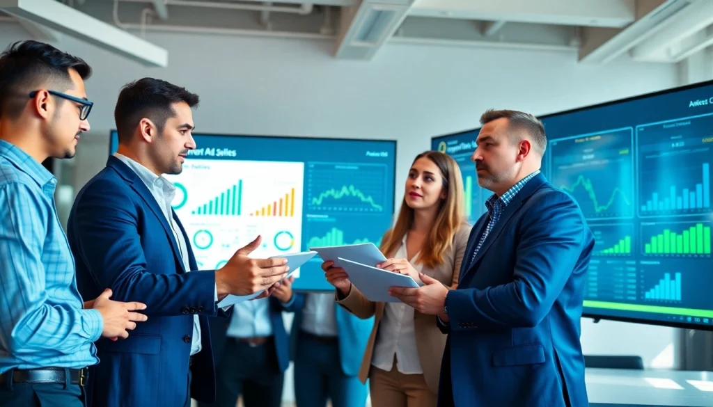 Implement competitive intelligence for sales with a collaborative team analyzing data insights.